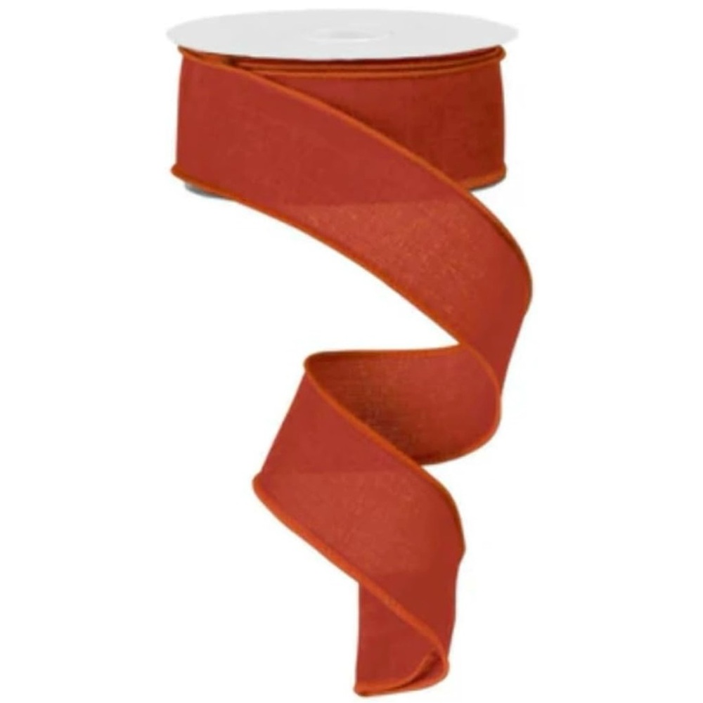 Rust Orange Wired Ribbon